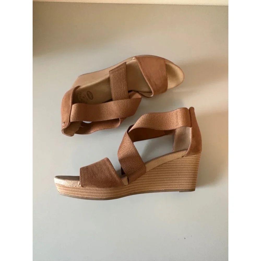 Dr Scholls Barton Band Brown Wedge Sandals | Size 9